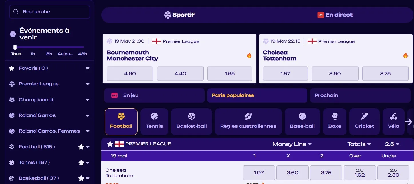 X3Bet Casino Paris sportifs